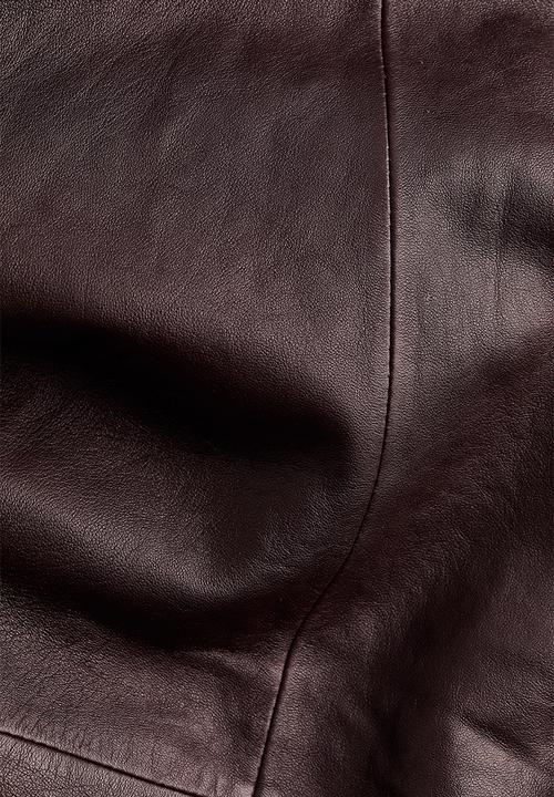 H&M - H&M Studio: Shawl-collared leather jacket - burgundy
