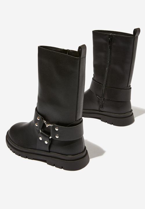Cotton On - Betty biker boot - black