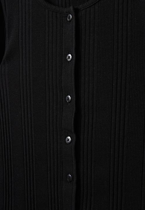 Cotton On - Ryder button long sleeve - black