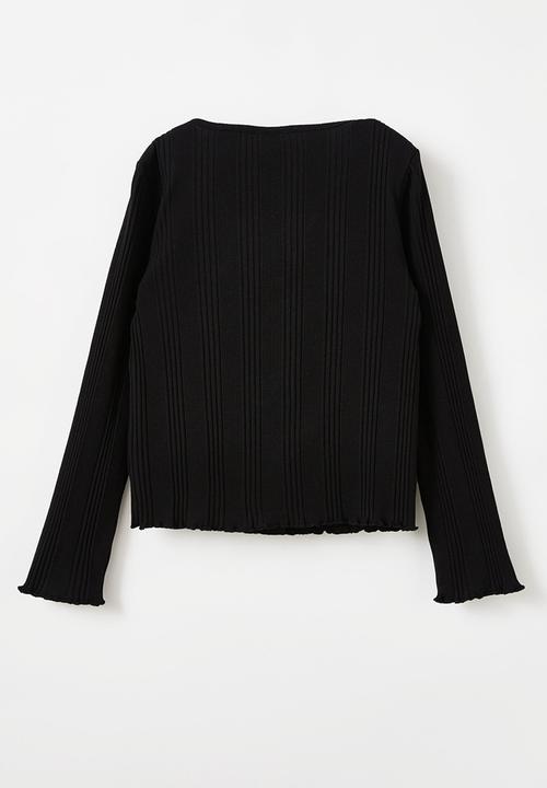Cotton On - Ryder button long sleeve - black