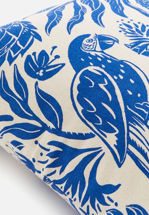 H&M - Patterned cushion cover - cobalt blue patterned