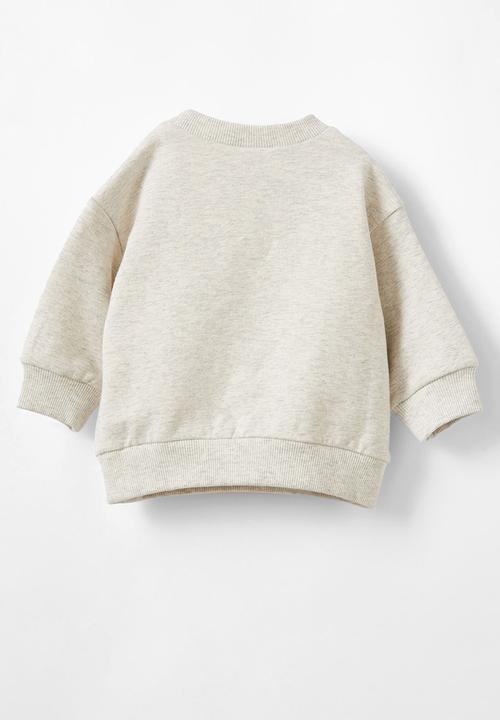 Cotton On - Annabelle drop shoulder ruffle sweater - oatmeal marle