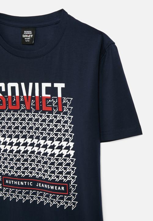 SOVIET - Boys crew neck fashion tee - navy2