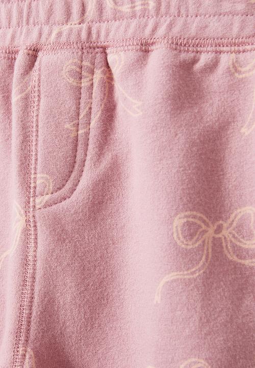 Cotton On - Felix trackpant - dusty berry/bows