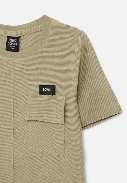 SOVIET - Boys fashion set crew neck  - khaki
