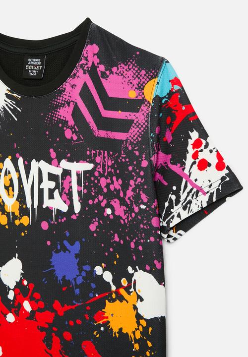 SOVIET - Boys crew neck rotary print  - black