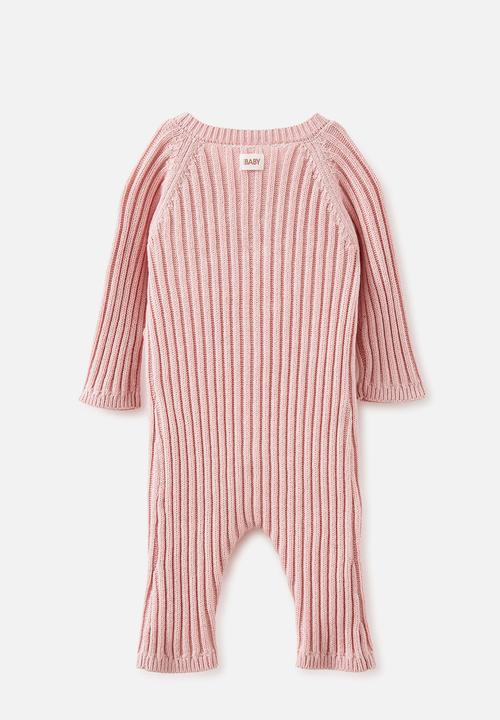 Cotton On - Organic knit long sleeve romper - zephyr