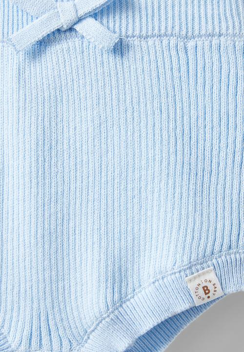 Cotton On - Organic knit bloomers - white water blue