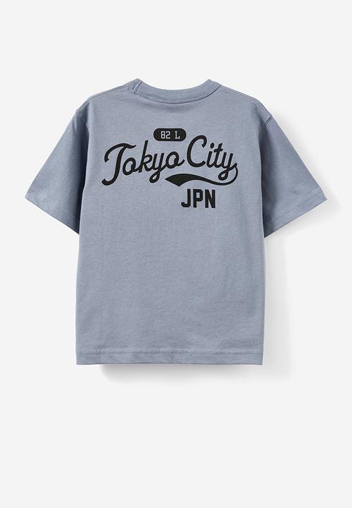 Cotton On - Jonny short sleeve print tee - steel/tokyo city jpn