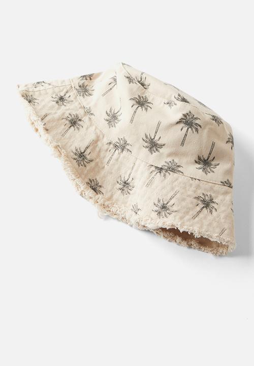 Cotton On - Kids reversible bucket hat - rabbit grey palm/rainy day