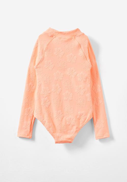 Cotton On - Lydia one piece - tropical orange/hibiscus flower