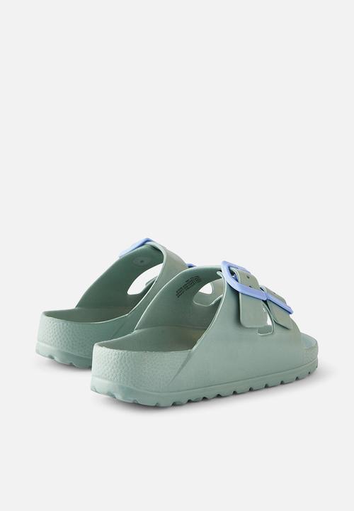 Cotton On - Twin strap slide - deep sage & dusk blue