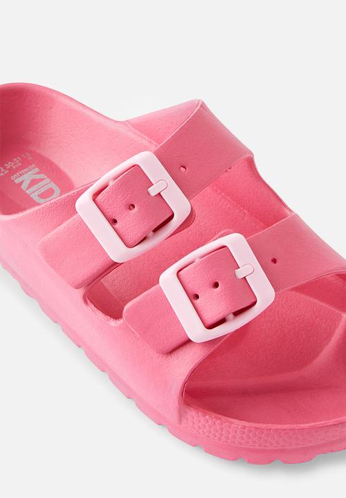 Cotton On - Twin strap slide - strawberry pop & blush pink