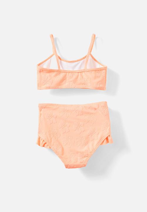 Cotton On - Peggy bikini - tropical orange/hibiscus flower