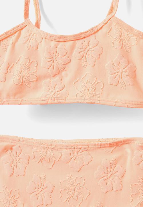 Cotton On - Peggy bikini - tropical orange/hibiscus flower
