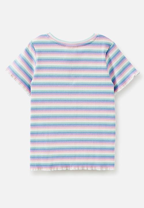 Cotton On - Raya rib baby tee - rainbow sky stripe