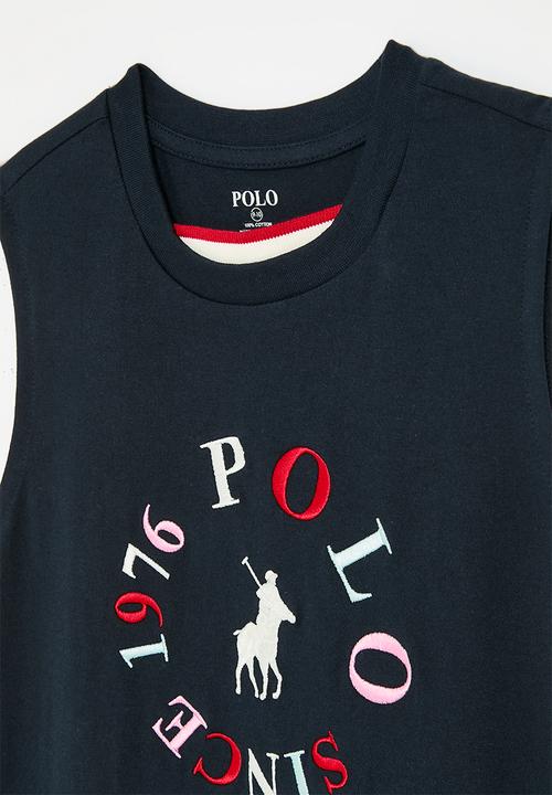POLO - Girls isla sl dress - navy