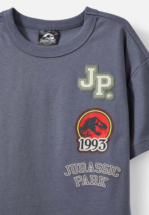 Cotton On - License drop shoulder short sleeve tee - lcn uni vintage navy/jurassic park jp