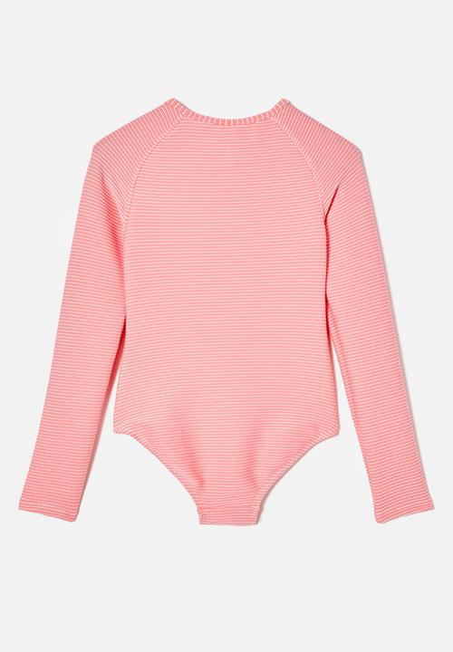 Cotton On - Lydia low one piece - coral fizz/sparkle