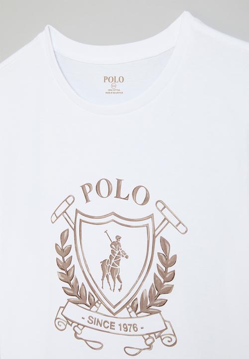 POLO - Girls daniella ss printed tee - white