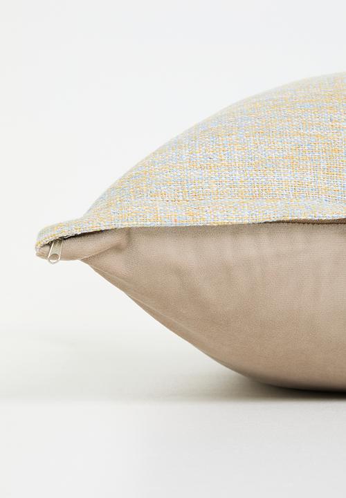 Sixth Floor - Fan linen & velvet cushion cover - Grey