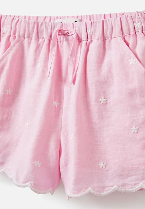 Cotton On - Havana scalloped short - blush pink
