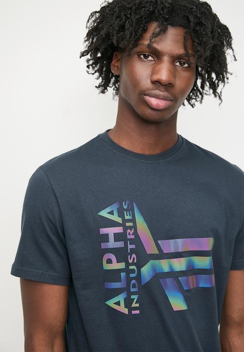 Alpha Industries - Rainbow Print T - Navy
