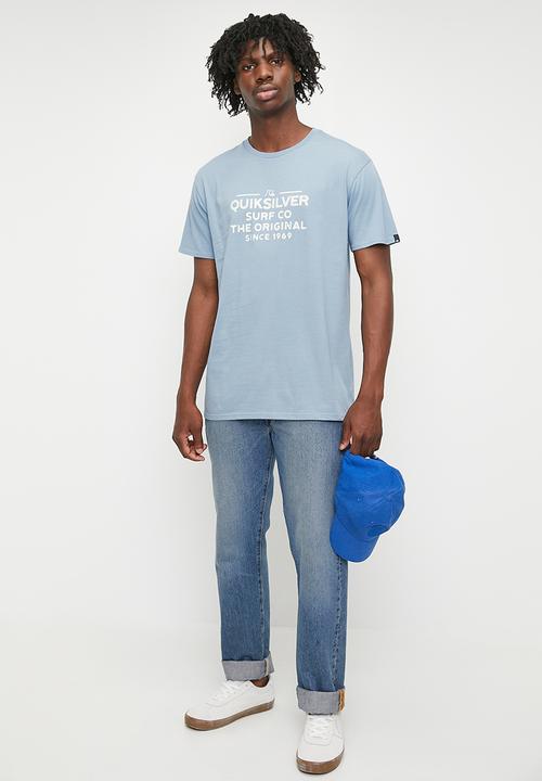 Quiksilver - Feeding Line Short Sleeve Tee  -  Faded Denim