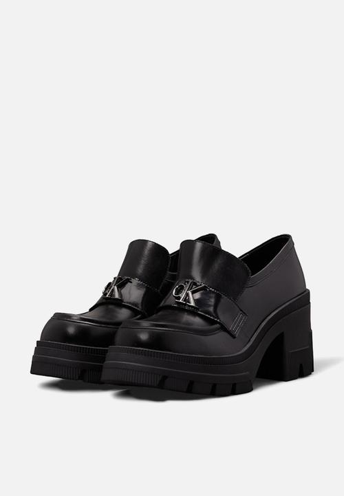 Calvin Klein - Platform leather loafer heel - triple black