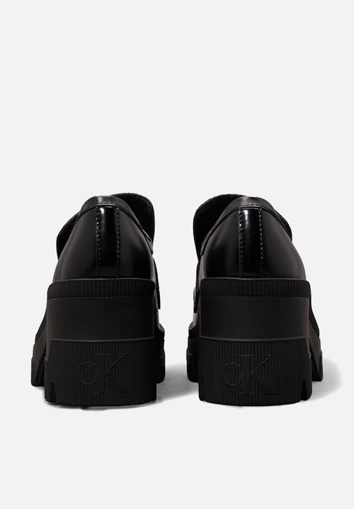 Calvin Klein - Platform leather loafer heel - triple black
