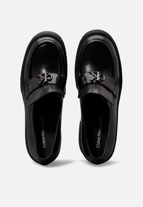 Calvin Klein - Platform leather loafer heel - triple black