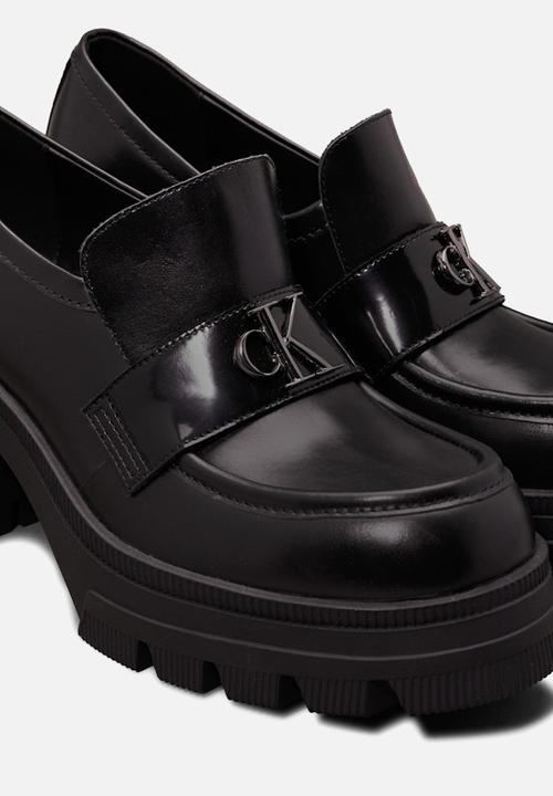 Calvin Klein - Platform leather loafer heel - triple black