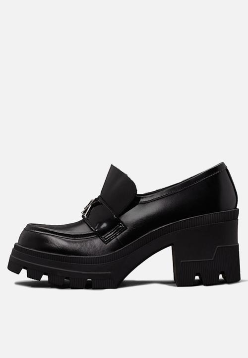 Calvin Klein - Platform leather loafer heel - triple black
