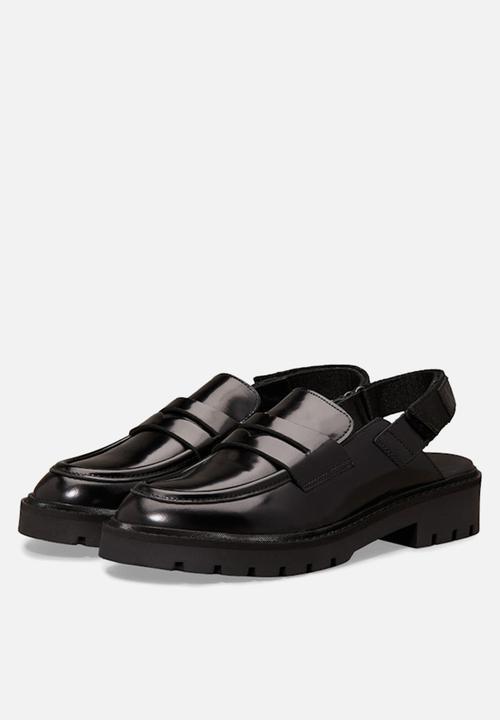 Calvin Klein - Combat leather sling mule - triple black