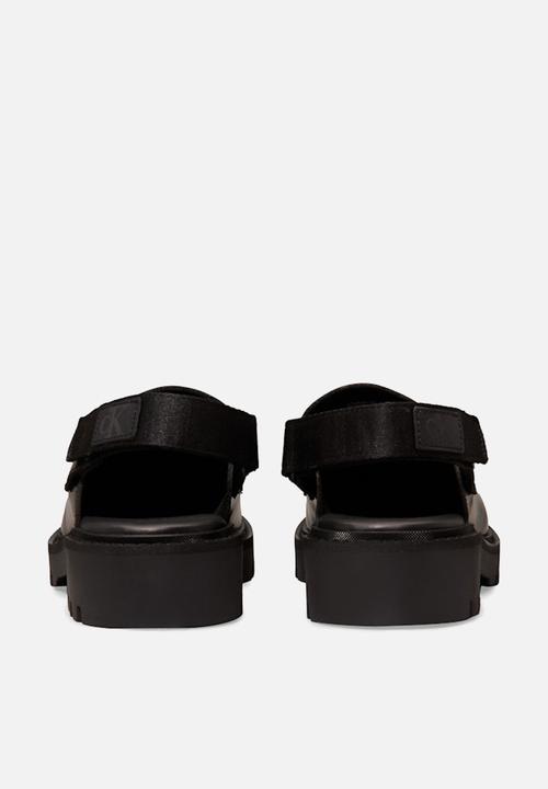 Calvin Klein - Combat leather sling mule - triple black