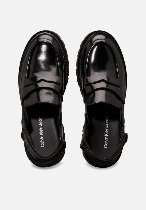 Calvin Klein - Combat leather sling mule - triple black