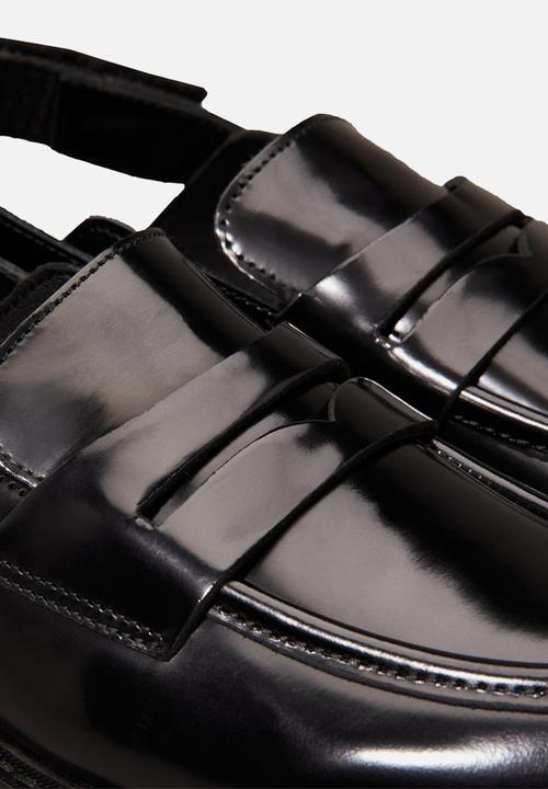 Calvin Klein - Combat leather sling mule - triple black