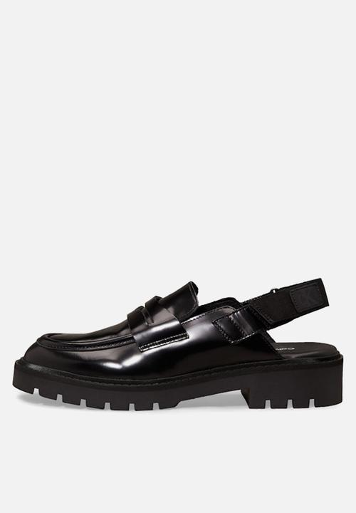 Calvin Klein - Combat leather sling mule - triple black