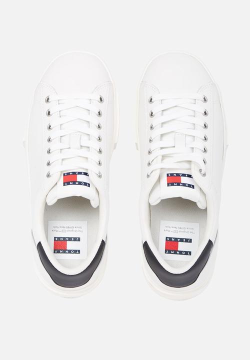 Tommy Hilfiger - Foxing flatform leather sneaker - ecru/black