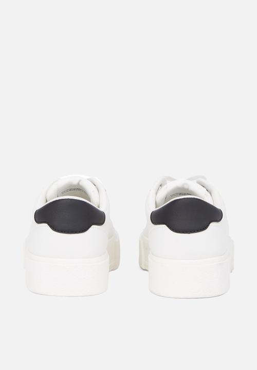 Tommy Hilfiger - Foxing flatform leather sneaker - ecru/black