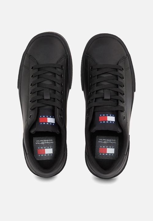 Tommy Hilfiger - Foxing flatfrom leaher sneaker - triple black