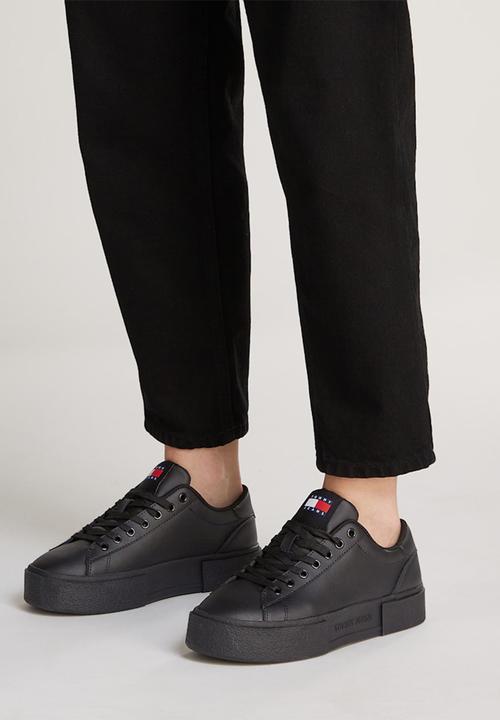 Tommy Hilfiger - Foxing flatfrom leaher sneaker - triple black