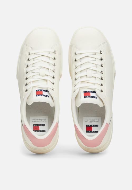 Tommy Hilfiger - Foxing flatform leather sneaker - ivory