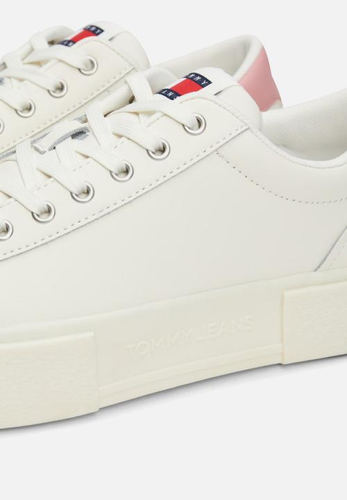 Tommy Hilfiger - Foxing flatform leather sneaker - ivory