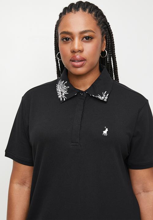 POLO - Plus Wmn Leigh Short Sleeve Golfer Dress - Black