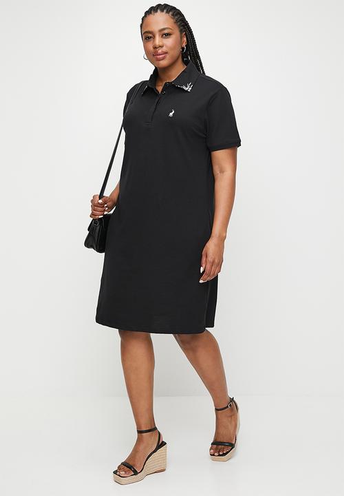 POLO - Plus Wmn Leigh Short Sleeve Golfer Dress - Black