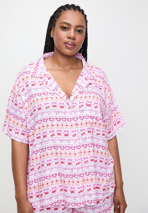 Cotton On - Plus Body Woven Sleep Set - Cherry/ Gingy Fair Isle