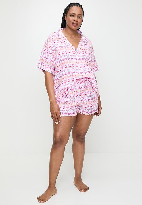 Cotton On - Plus Body Woven Sleep Set - Cherry/ Gingy Fair Isle