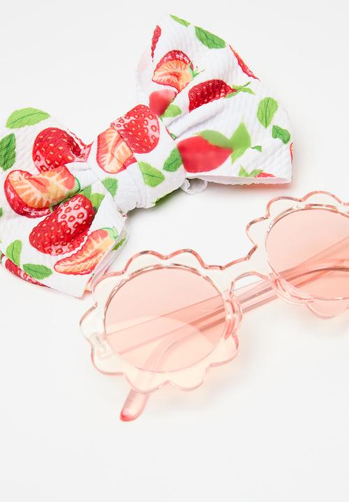 Pop Candy - Headband & sunglass set - red & white