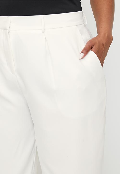 Me&B - Plus Tailored Carrot Leg Pants In Milk - Milk